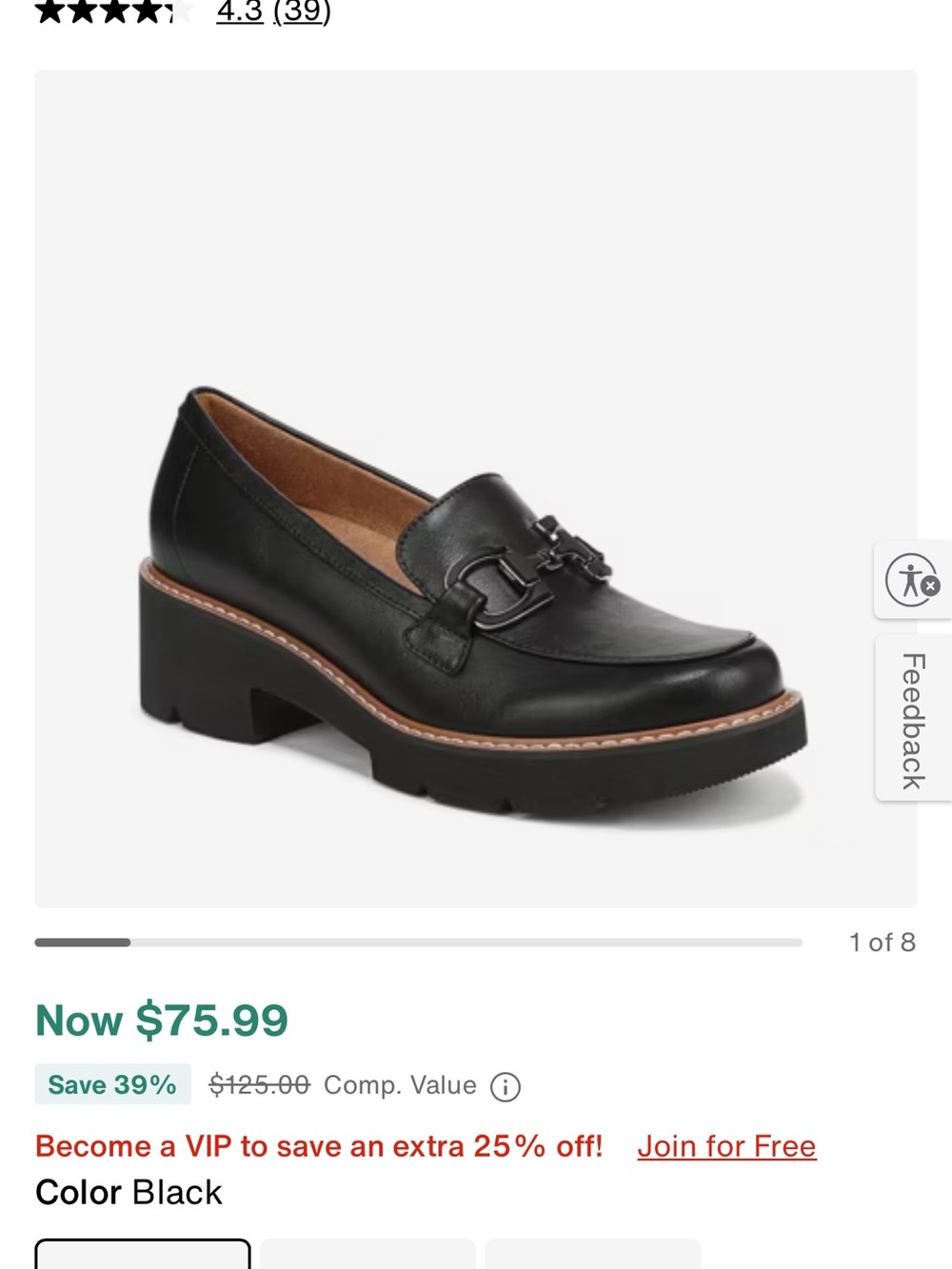 Naturalizer Corinne Loafer Women's Black with Hardware Bit